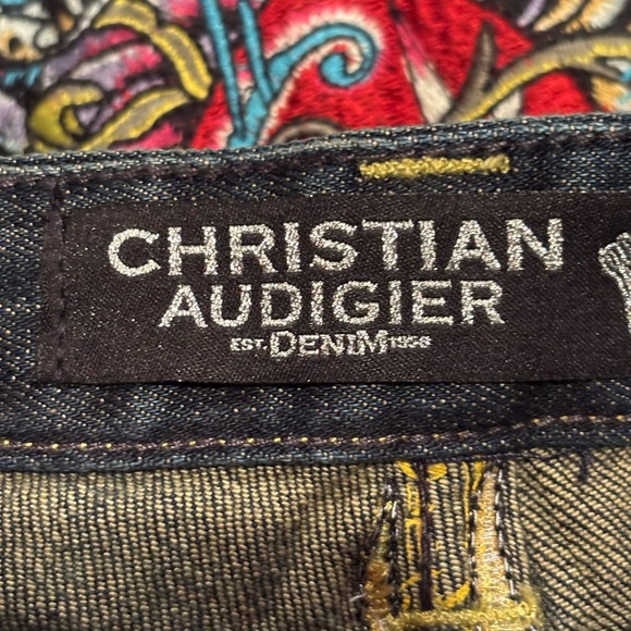 Christian Audigier Blue Jeans with Colorful Embroidery - Picture 11 of 15